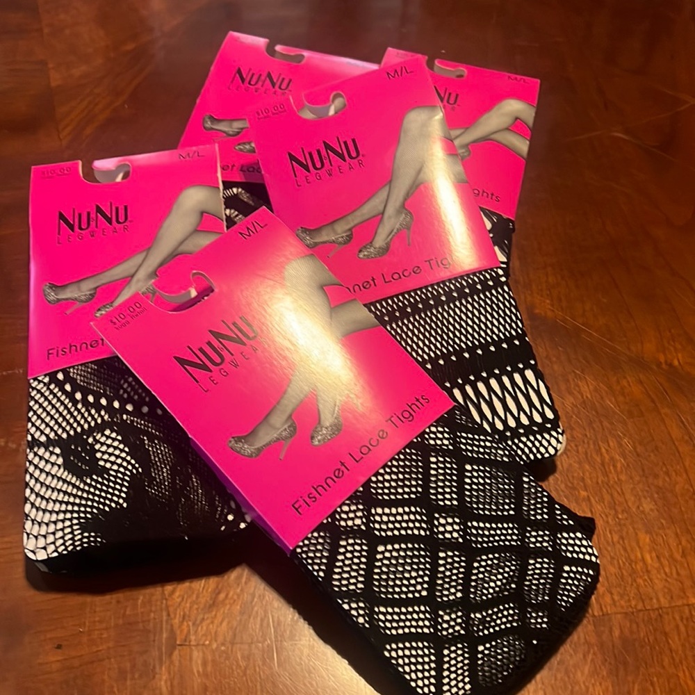 5 pair M/L fishnet lace tights